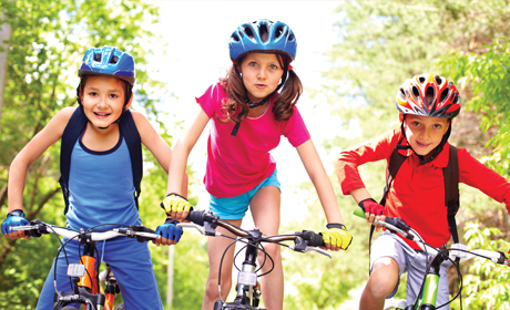 kids riding bike