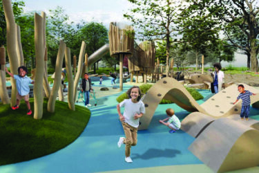 An artist rendering of the new playground currently being built.