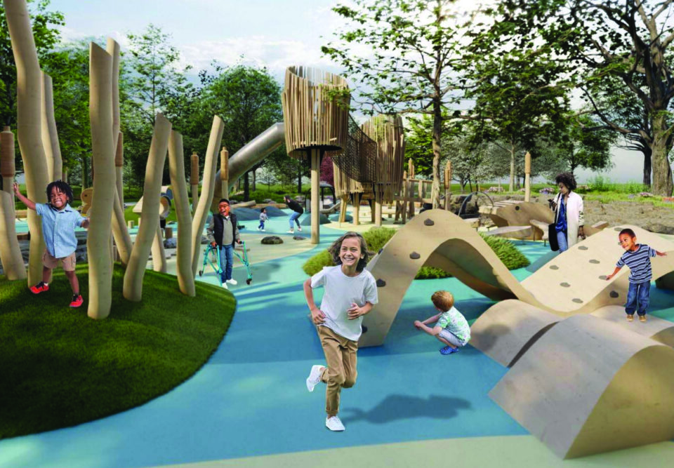 An artist rendering of the new playground currently being built.